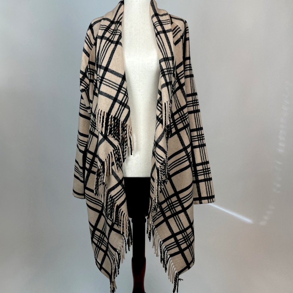 Wool Jacket with Fringe Edges